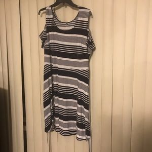Cold shoulder a line dress
